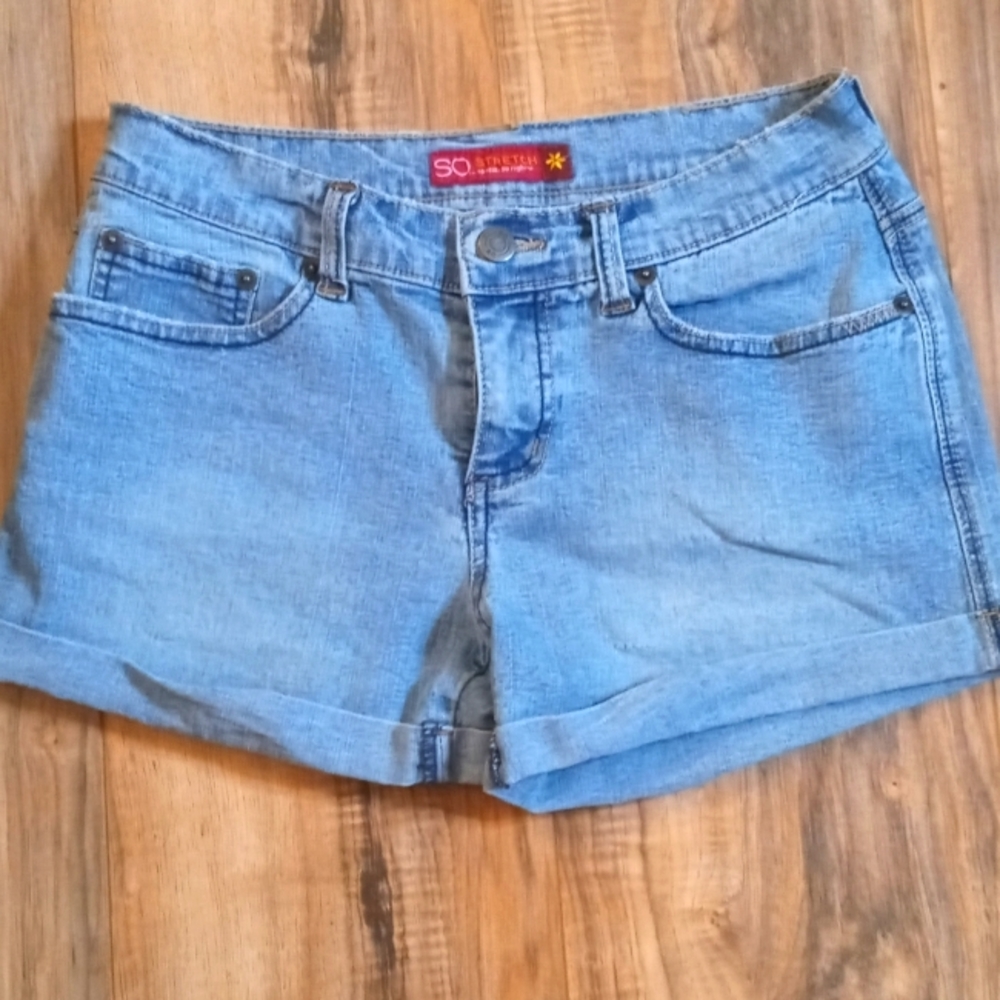 SO Stretch Blue Jean Shorts, Size:5, Lightwash
